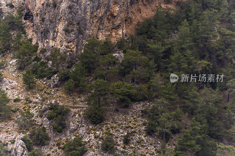 著名的利西亚路行人步行道，位于法提耶到kas mugla turkey之间